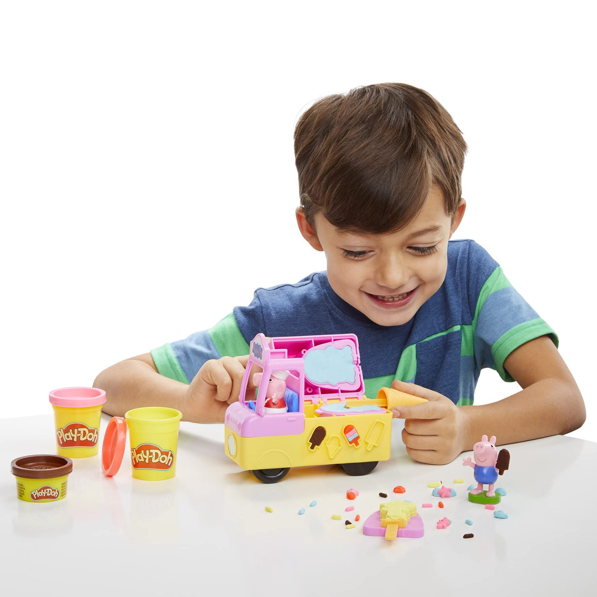 Play-Doh color cans teal red pink with bold colors