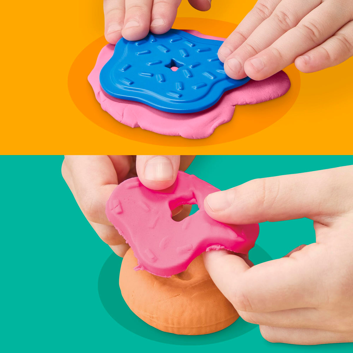 Play-Doh Donut Drop Shop confetti cans spark creative color ideas.