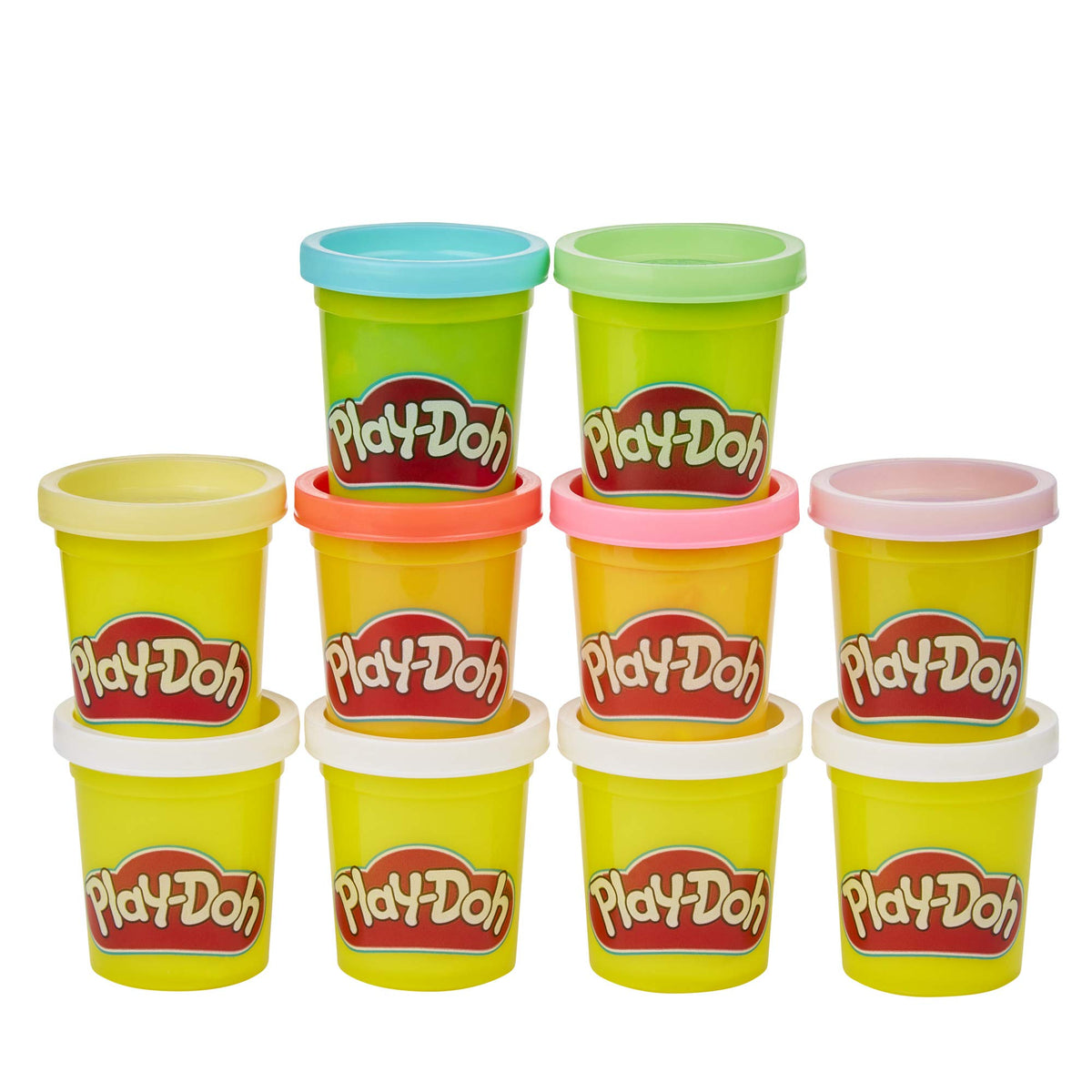 Play-Doh Easter egg molds in bright colors for egg decorating fun