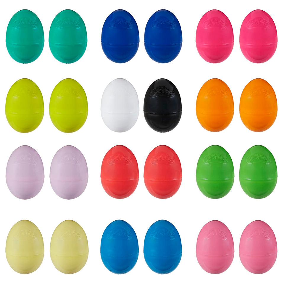 Play-Doh eggs 24-pack in varied colors for creative play and gifting.
