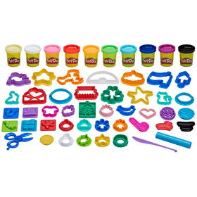 Play-Doh Holiday Tools set with 43 accessories for festive crafts and play.