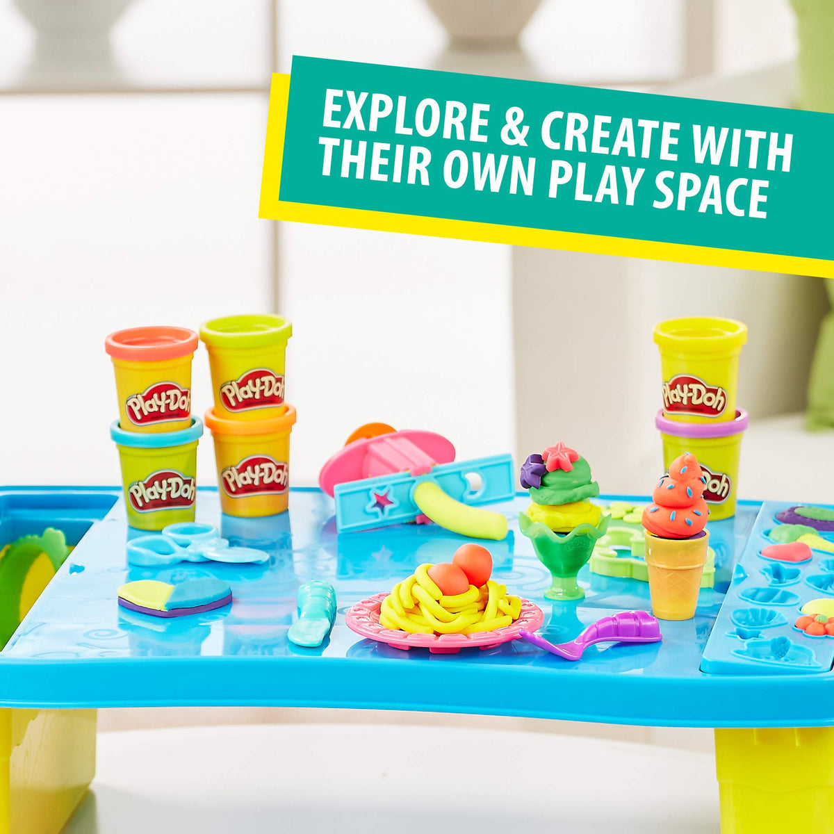 Play-Doh ice cream decorating attachments with color and flair.