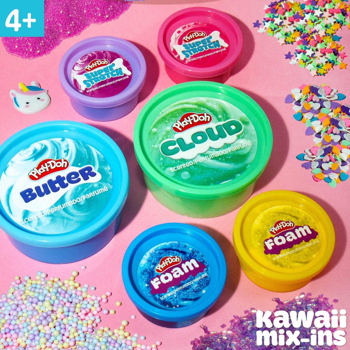 Play-Doh Kawaii Super Stretch slime strawberry for long-length play