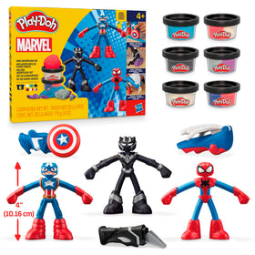 Play-Doh Marvel Hero Adventure Set with bendy figures for imaginative storytelling.