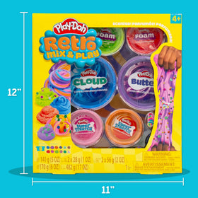 Play-Doh mini rainbow foam balls add texture and decorative detail.