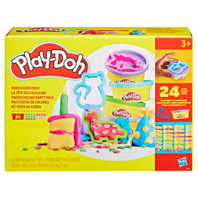 Play-Doh party favors orange can with cutter for gift bags