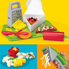 Play-Doh Pizza Slice Playset cheese-grater accessory for tactile decorating and toppings