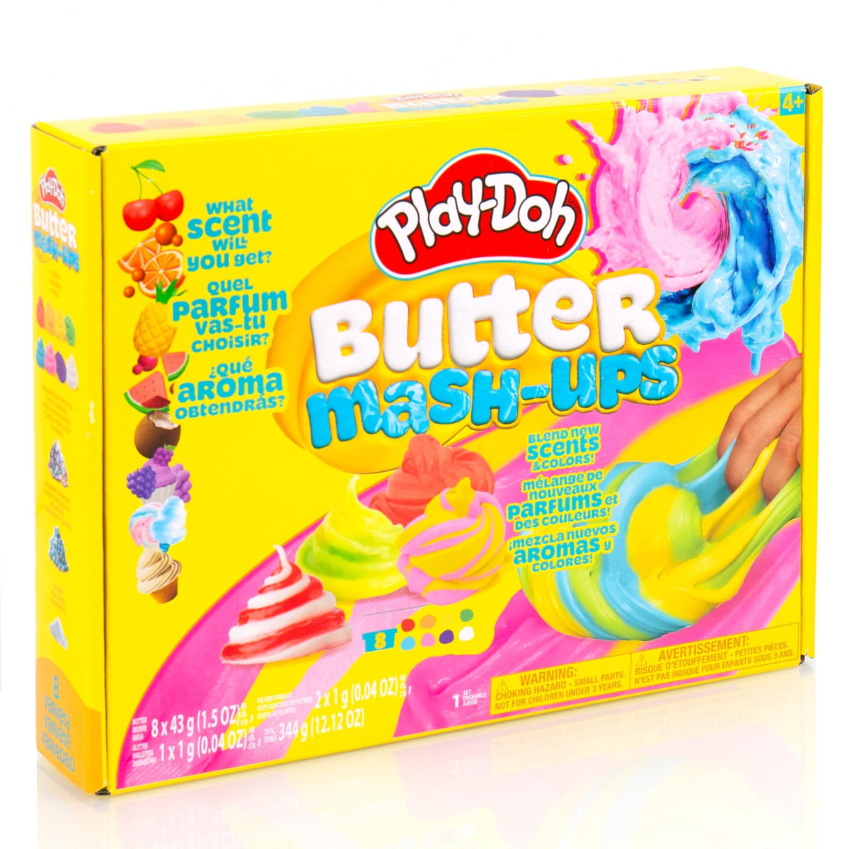 Play-Doh Scented Butter Mash-Ups blue-white marbled cubes pack enhances texture mixing