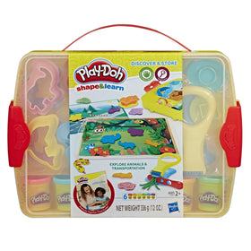 Play-Doh Shape and Learn Discover and Store packaging promotes open-ended creativity and easy storage.