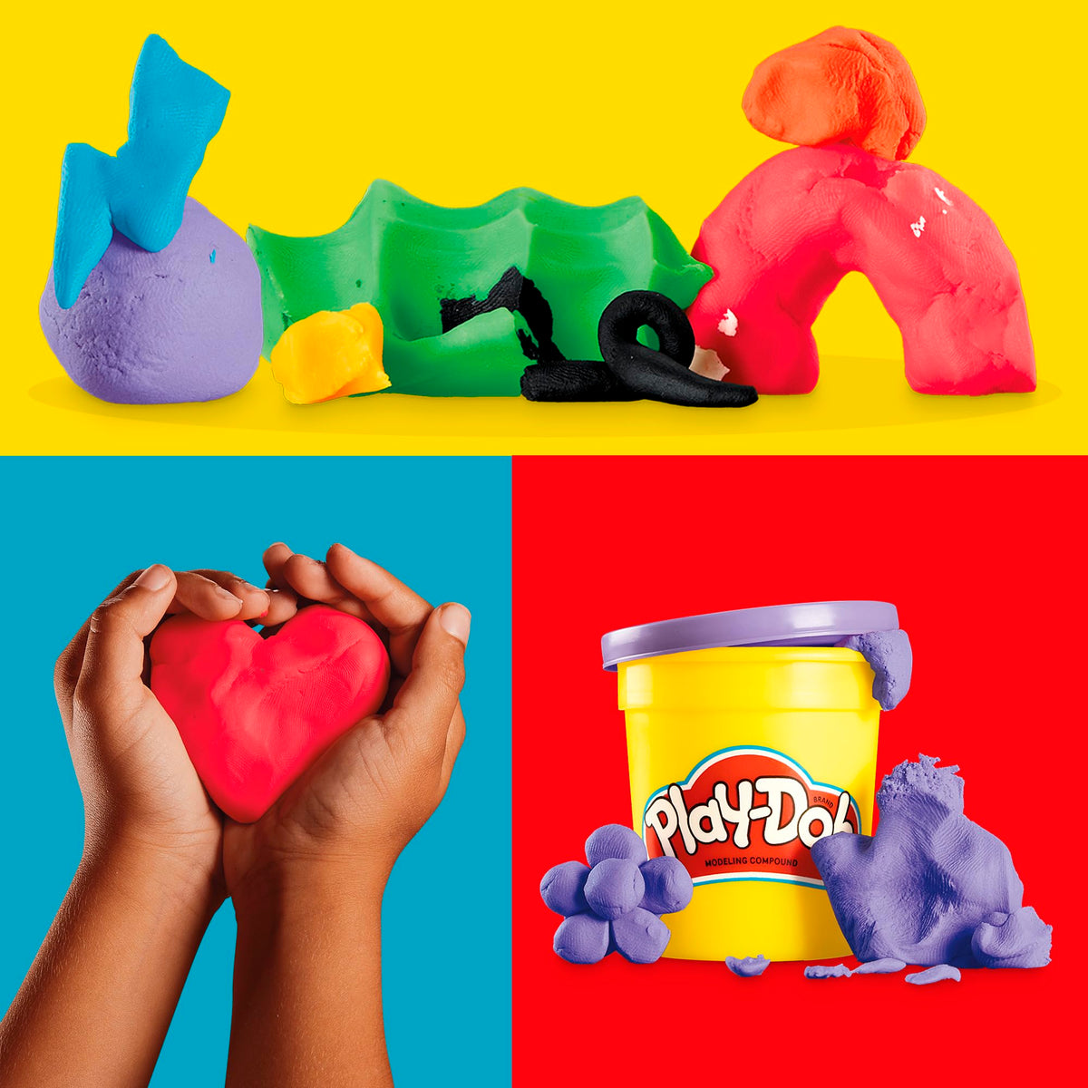 Play-Doh six sets eight colors encourages sharing and collaborative projects.