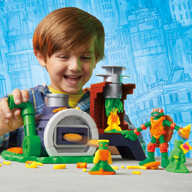 Play-Doh TMNT Mikey bendy figure with movable limbs for poseable play.