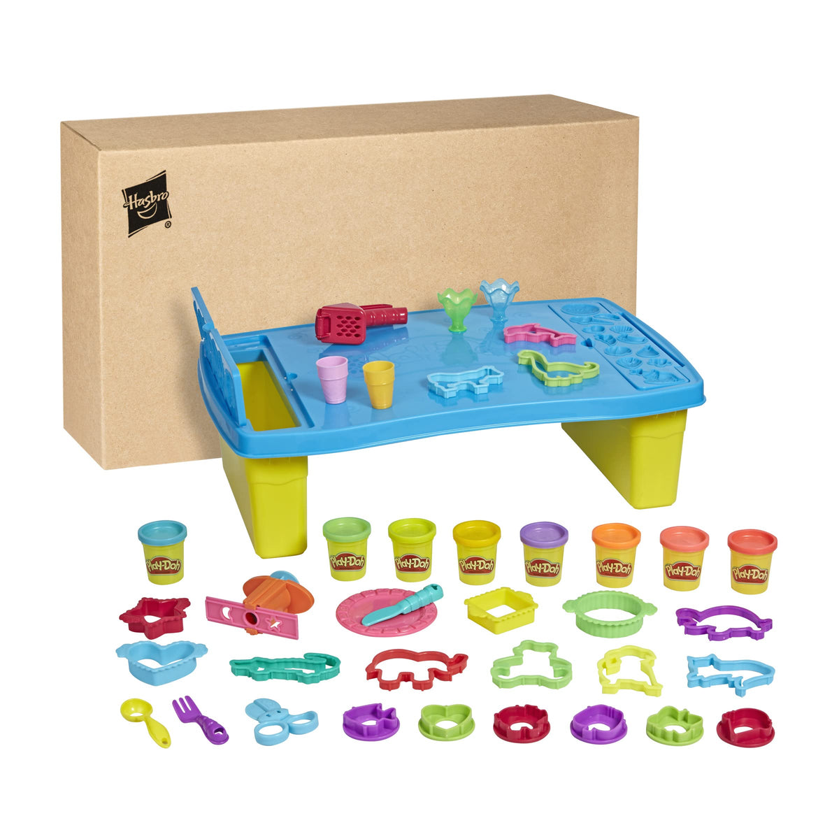 Play-Doh tools collection for shaping, cutting, and decorating.
