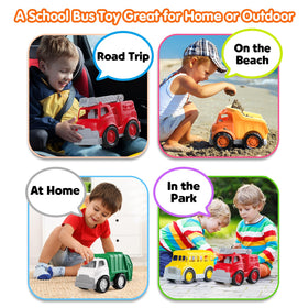 PLAY Eco-Friendly School Bus Toy easy cleaning for everyday care and maintenance