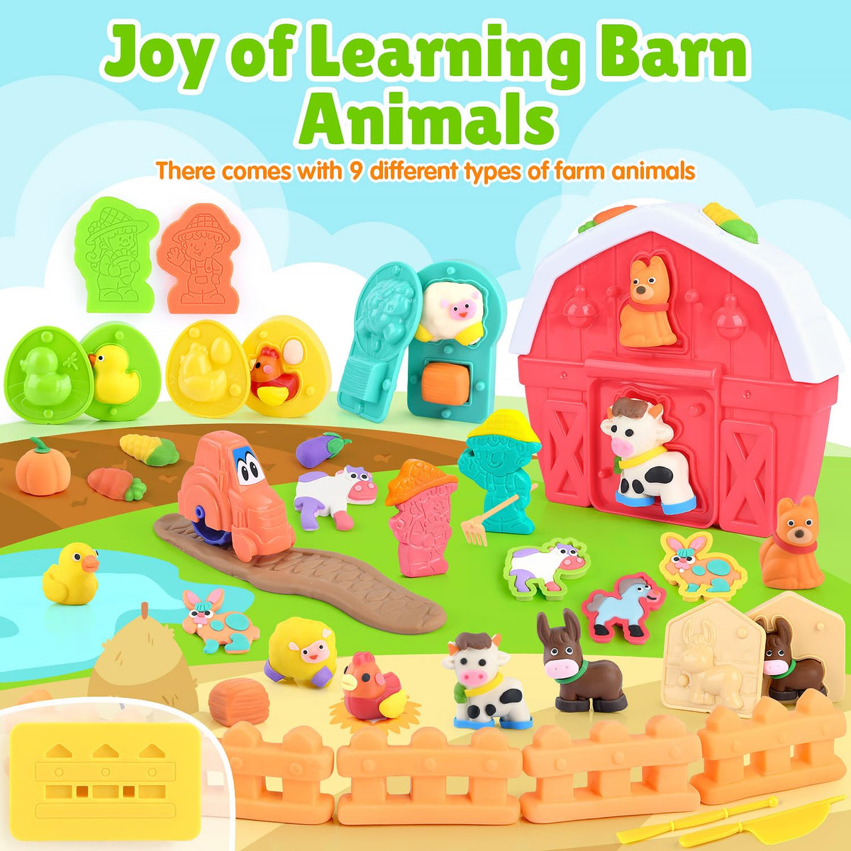 PLAY Four-D animal molds unlock colorful farm scenes during play.