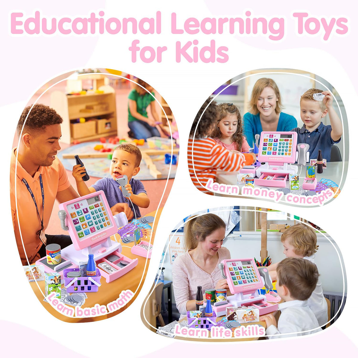 PLAY Cash Register Toy credit card feature mimics real store payments safely