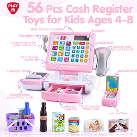 PLAY Cash Register Toy microphone action enhances pretend storytelling and verbal communication