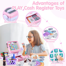 PLAY Cash Register Toy money drawer opens for realistic checkout practices