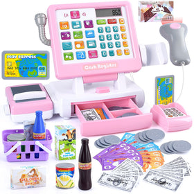 PLAY Kids Cash Register Toy front view promotes imaginative play and early math practice