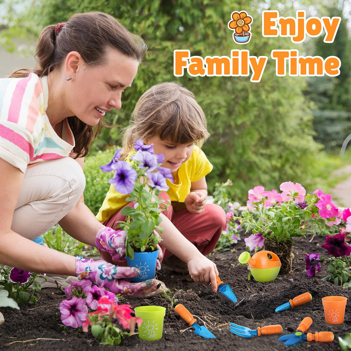 PLAY Kids Gardening Set fork image highlights lightweight design for toddlers