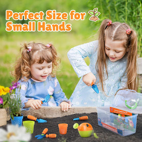 PLAY Kids Gardening Set spade image demonstrates safe, kid-friendly gardening action