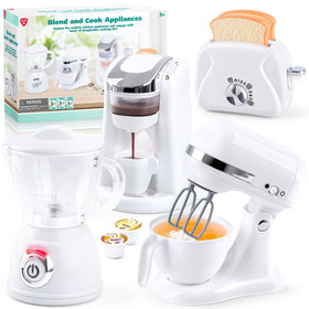 PLAY coffee maker toy with realistic sounds for immersive pretend play