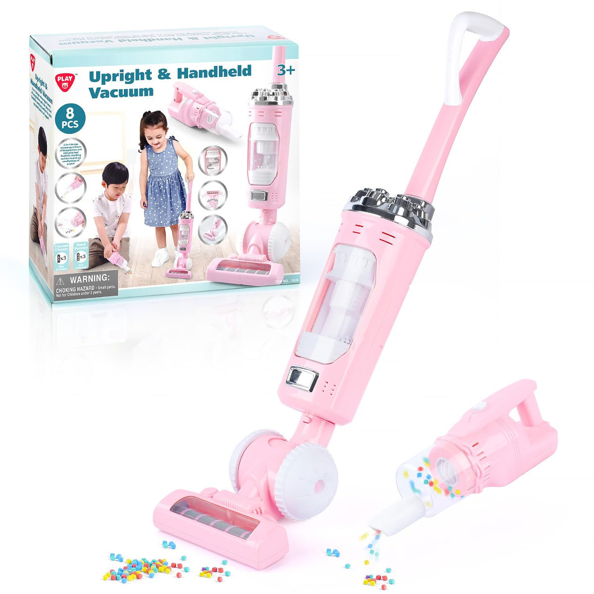 PLAY Kids Vacuum Toy Set in push mode boosts active play and motor skills