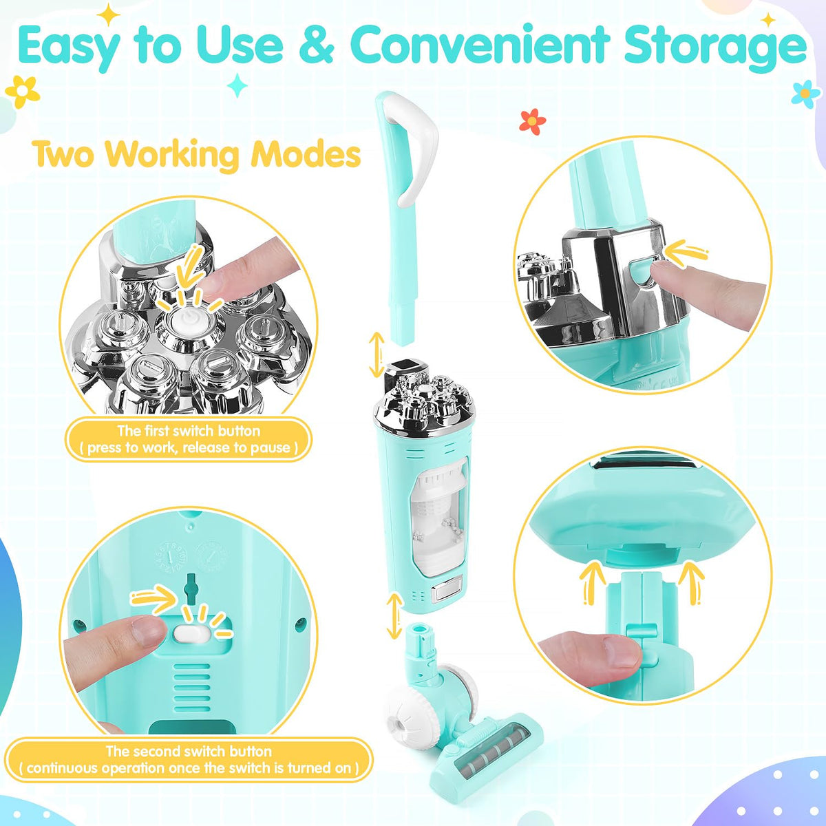 Safe ABS material ensures durable, child-friendly toy cleaning