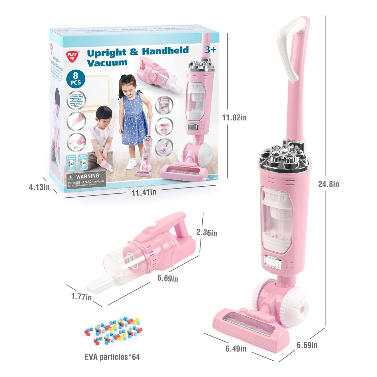 Warm safety tips for PLAY vacuum toy set during toddler play