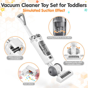 PLAY vacuum toy with switch-mode action demonstrating two ways to play.