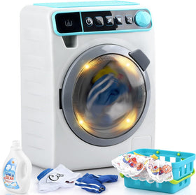 PLAY washing machine front view promotes realistic pretend play and imagination.