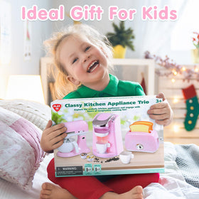 Children enjoy a lively PLAY kitchen scene with lights and sounds
