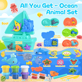 PLAY Ocean Color Dough Set 3D whale mold sparks imaginative storytelling through tactile creation.
