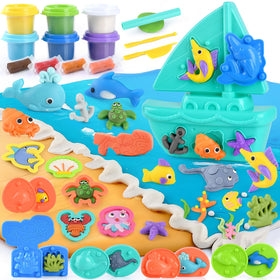 PLAY Ocean Color Dough Set boat mold for imaginative undersea play and fine motor skills.