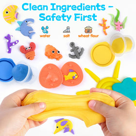 PLAY Ocean Color Dough Set turtle mold inspires ocean habitats play.