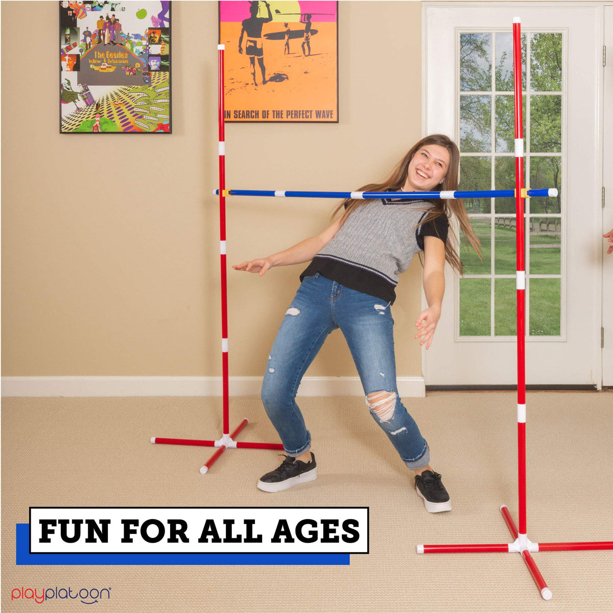 Play Platoon Limbo Game ready for outdoor beach or backyard parties