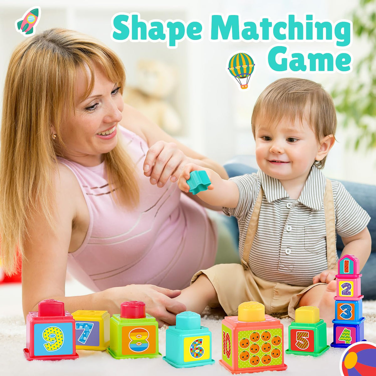 PLAY Pound a Ball Toy shape blocks aiding color and shape recognition