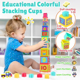 PLAY Pound a Ball Toy stacking cups for nesting, sorting, and counting