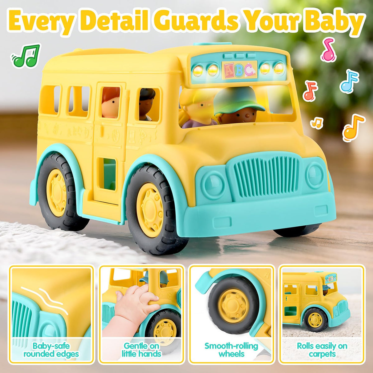 Sleep-safe design with one-touch lock for parental control.