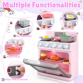 PLAY Toy Oven countdown feature provides a realistic timer cue during play.