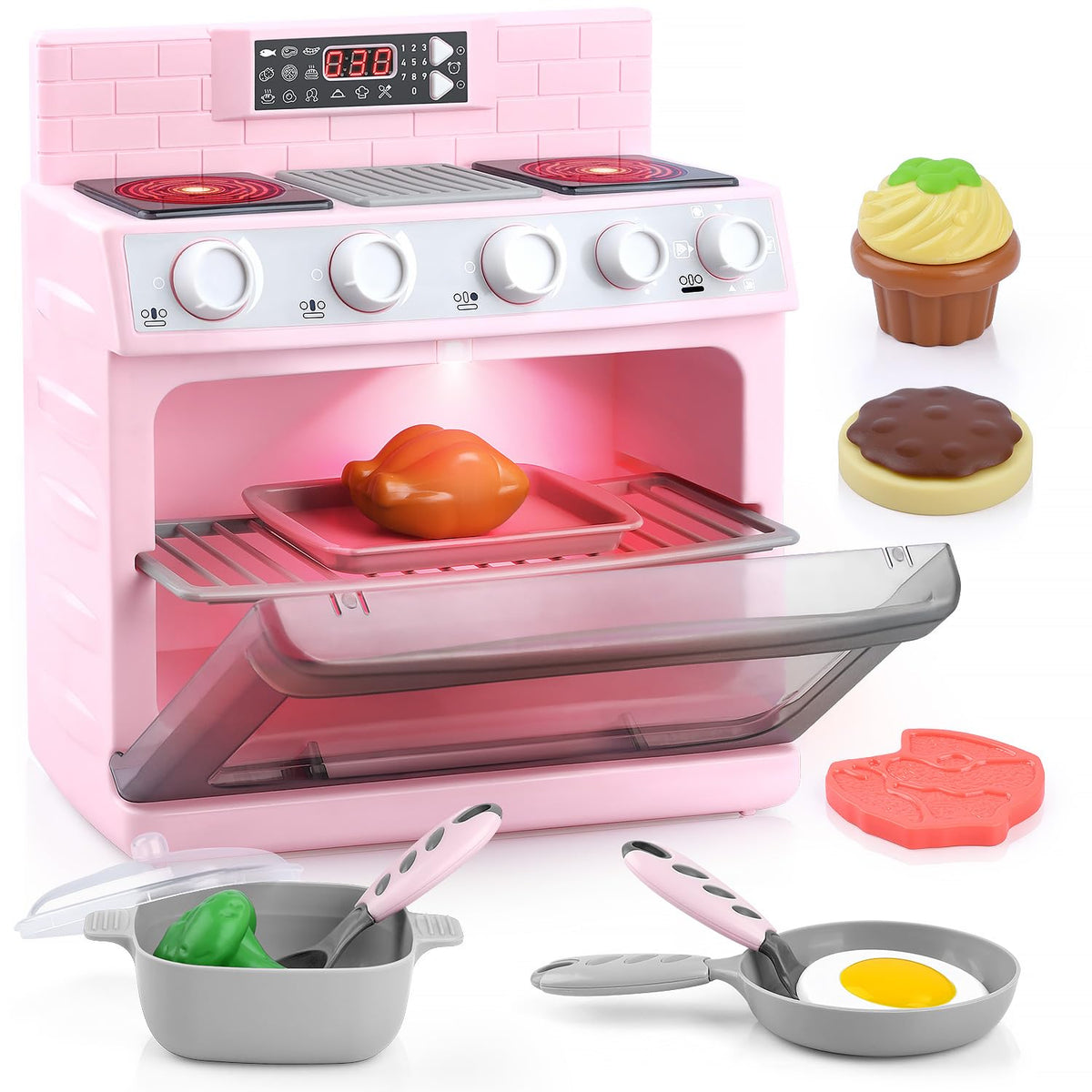 PLAY Toy Oven kids kitchen playset for imaginative play at home.