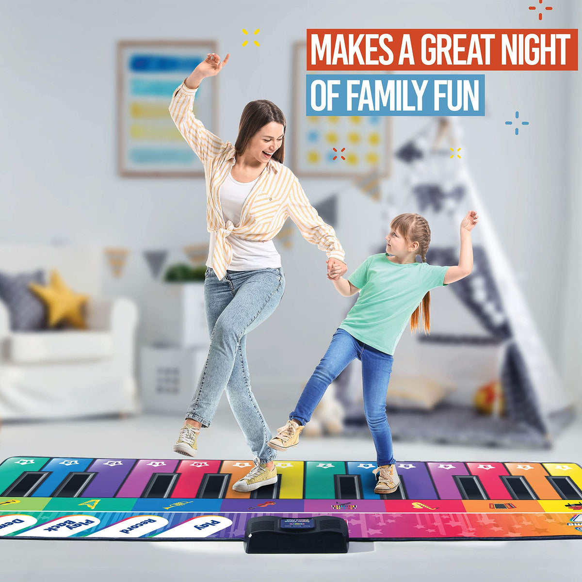 Play22 mat offers eight instruments for imaginative music exploration with kids.