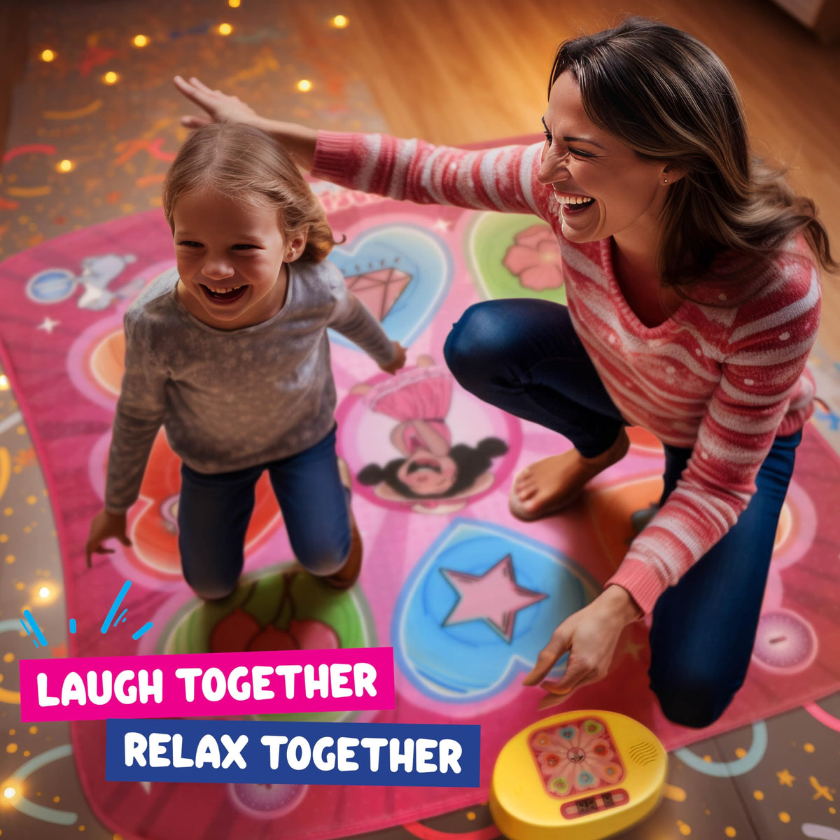 Play22 Dance Mat durable vinyl material withstands energetic sessions.