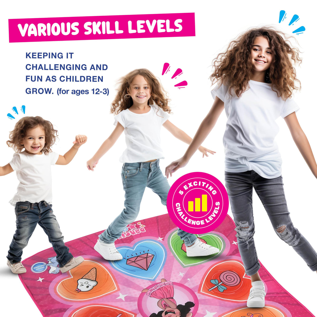 Play22 Dance Mat five-level challenge adapts as kids grow.