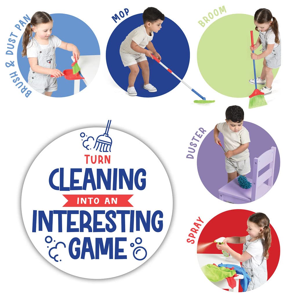 Play22 Kids Cleaning Set foldable bucket for compact kid-sized cleaning