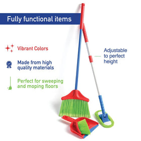 Play22 Kids Cleaning Set promotes imaginative role-play and responsibility.