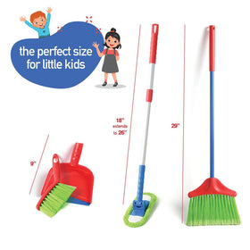 Play22 Cleaning Set storage stand keeps accessories organized.