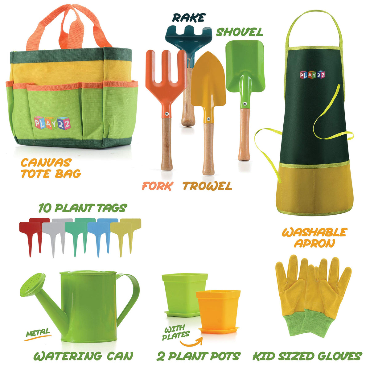 Play22 Kids Gardening Set trowel; lightweight tool for little hands to dig.