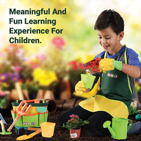 Play22 Kids Gardening Set watering can; easy pour for watering activities.