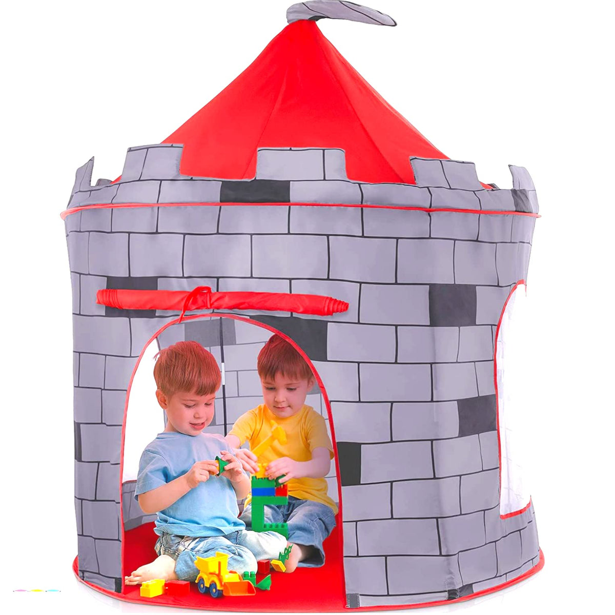 Play22 Knight Castle tent front view creates a cozy play space for kids
