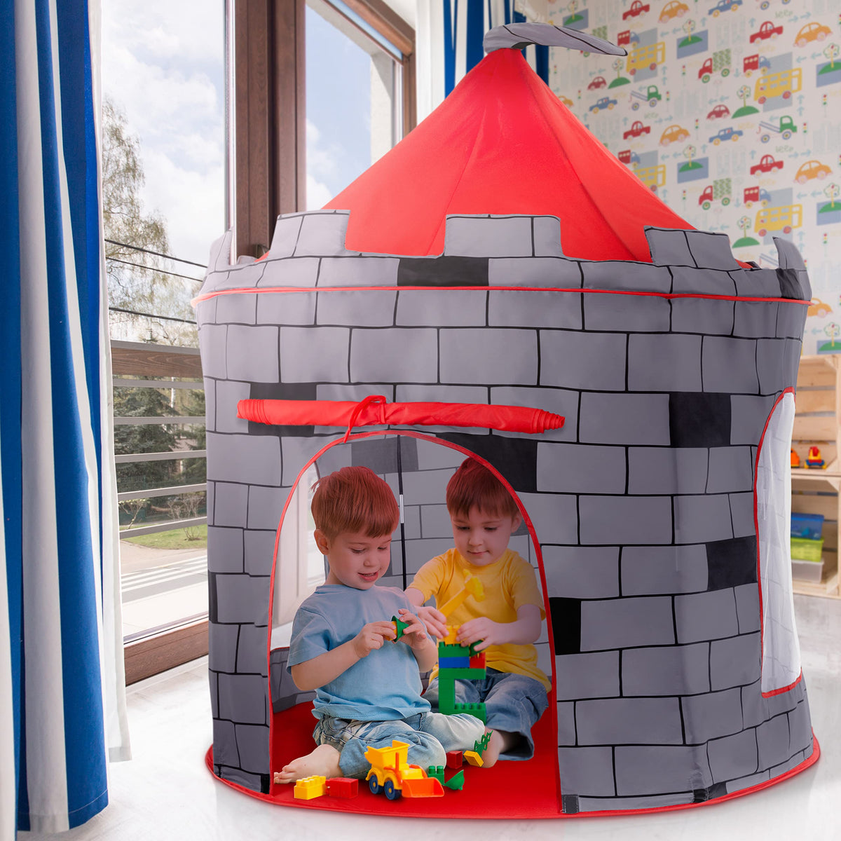 Play22 Knight Castle tent inside play area for imaginative games